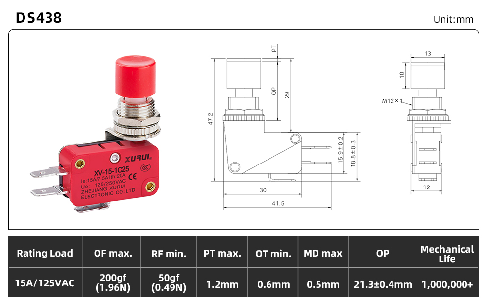 DS438 dimensions and source specifications