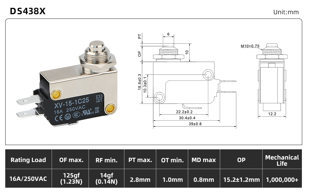 DS438X dimensions and source specifications