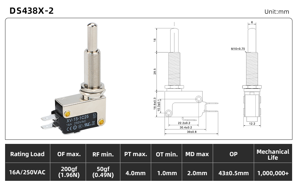 DS438X-2 dimensions and source specifications