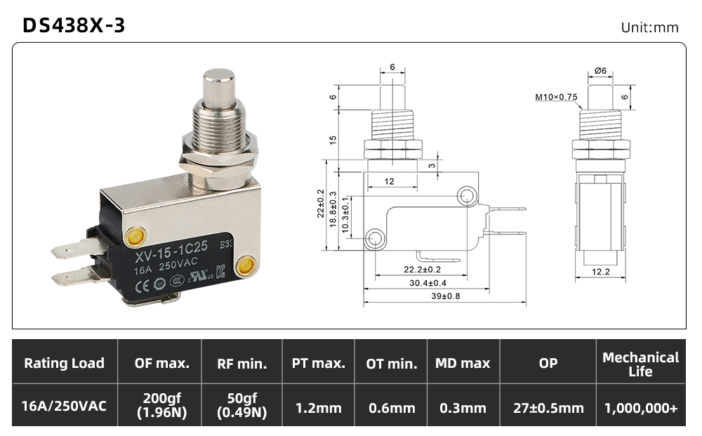 DS438X-3 dimensions and source specifications