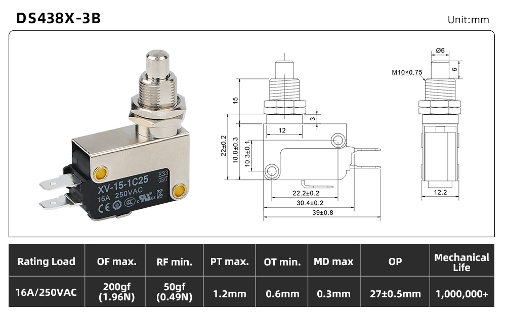 DS438X-3B dimensions and source specifications