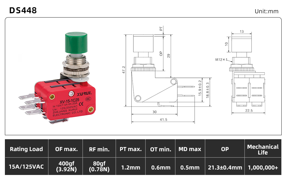 DS448 dimensions and source specifications