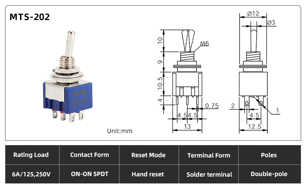 XT Series Toggle Switch MTS-202