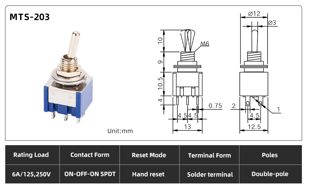 XT Series Toggle Switch MTS-203
