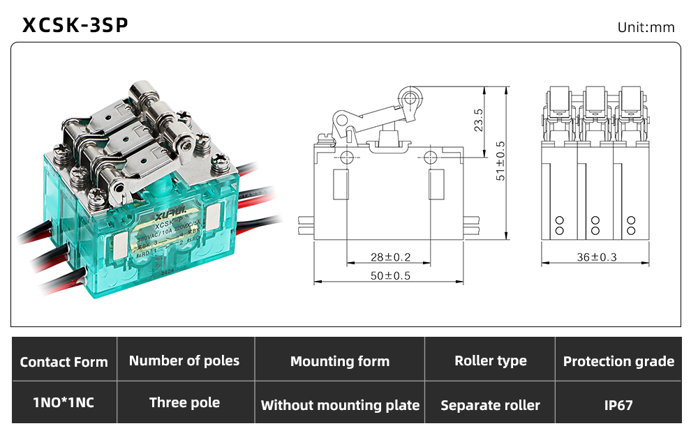 XCSK Series Magnetic Micro Switch XCSK-3SP