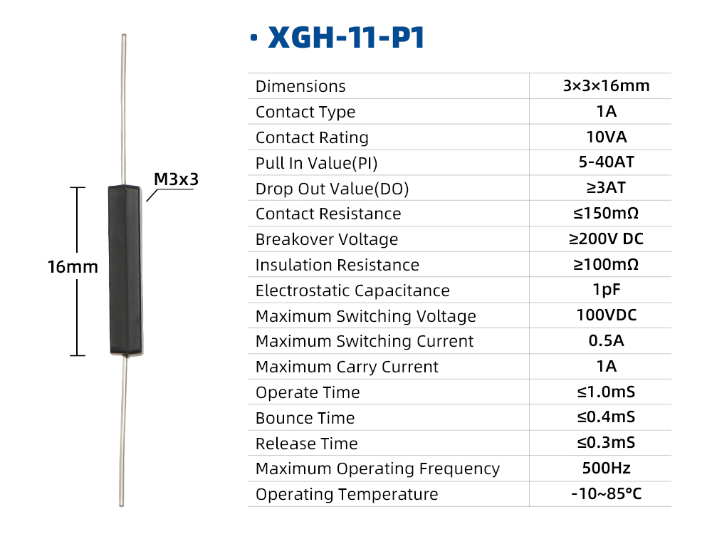 XGH Series Reed Switch XGH-11-P1 dimension image