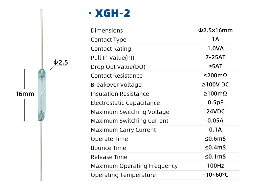 XGH Series Reed Switch XGH-2 dimension image
