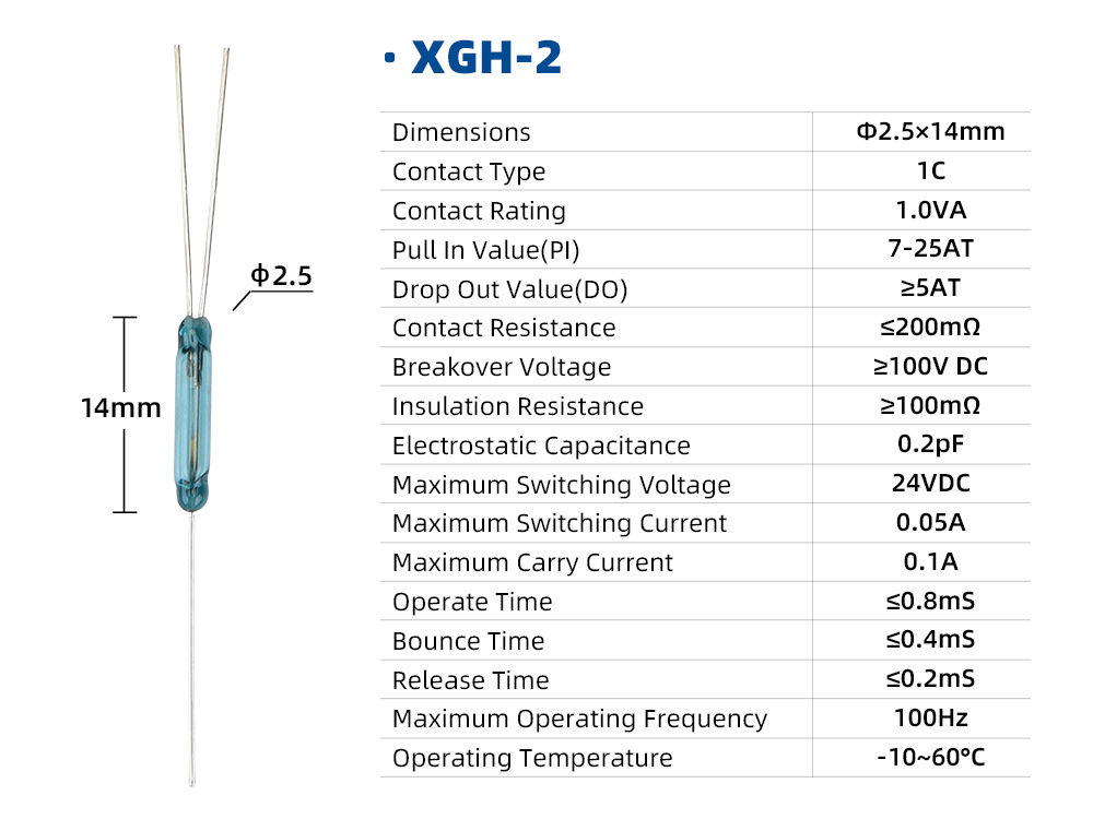 XGH Series Reed Switch XGH-2Z dimension image
