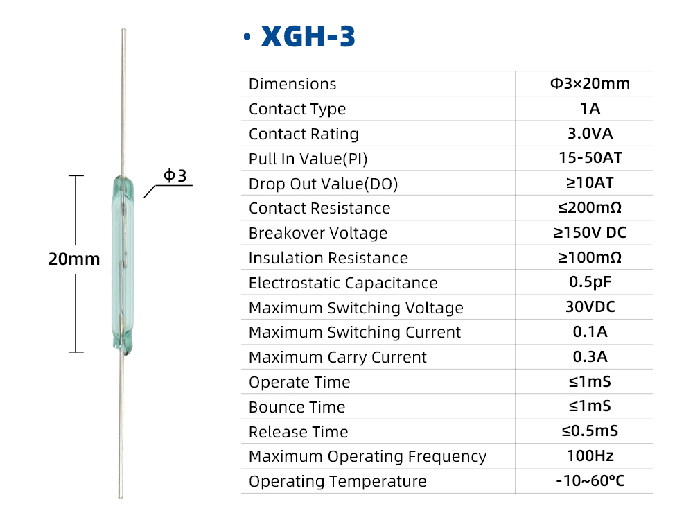 XGH Series Reed Switch XGH-3 dimension image