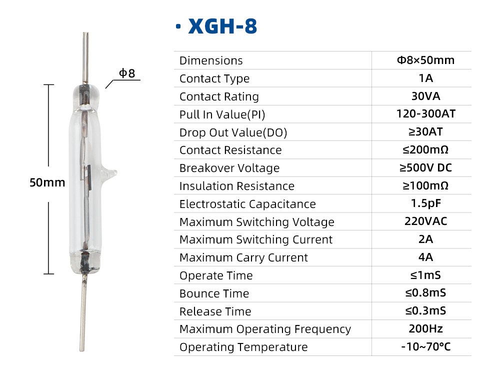 XGH Series Reed Switch XGH-8 dimension image