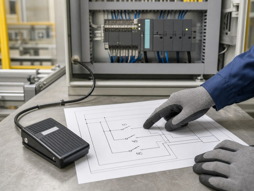 Foot switch schematic control path