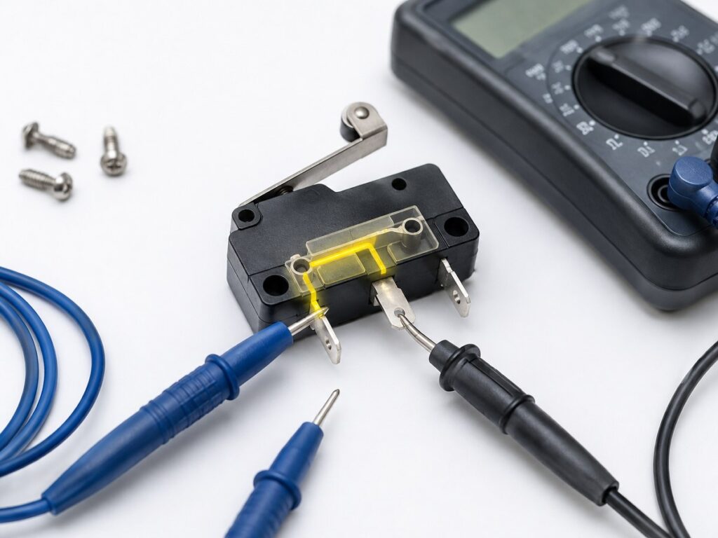 Micro switch multimeter continuity test