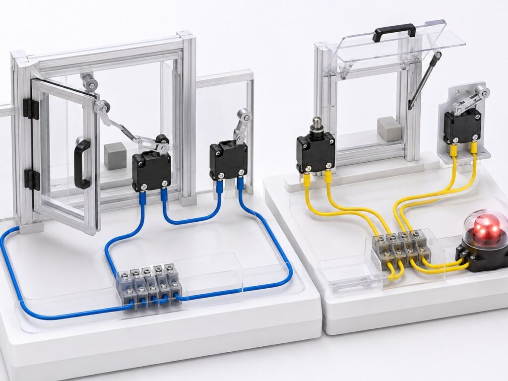 Micro switch series parallel wiring logic