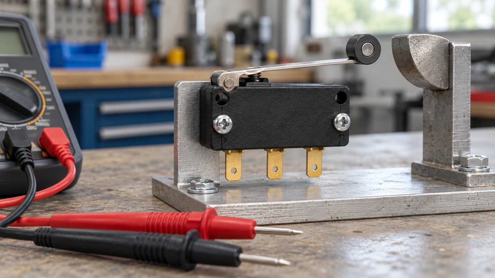 Three-terminal roller-lever limit switch