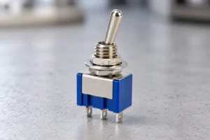 Representative miniature SPDT toggle switch with three solder terminals