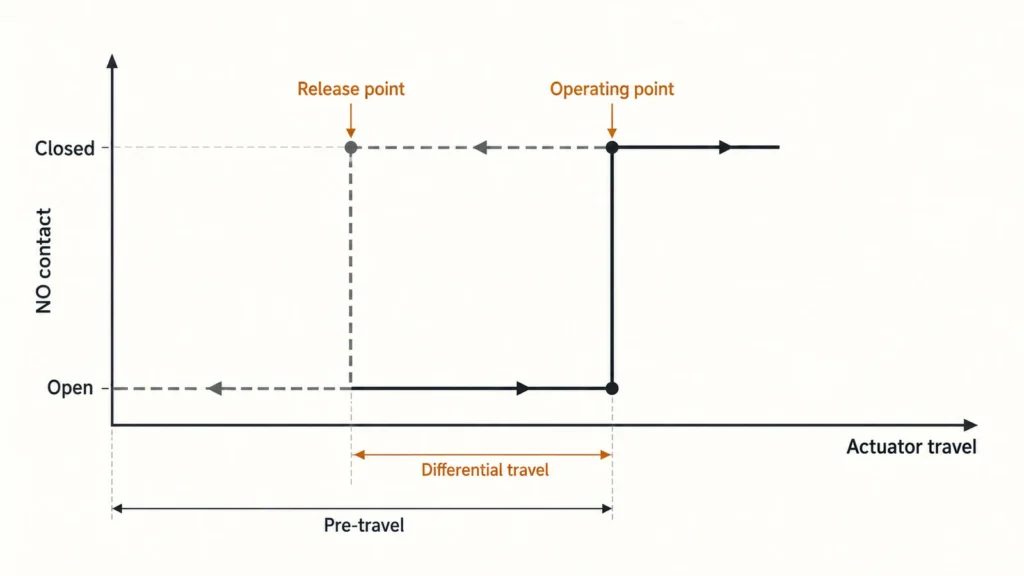 Snap-Action Switch Pre-Travel and Differential Travel